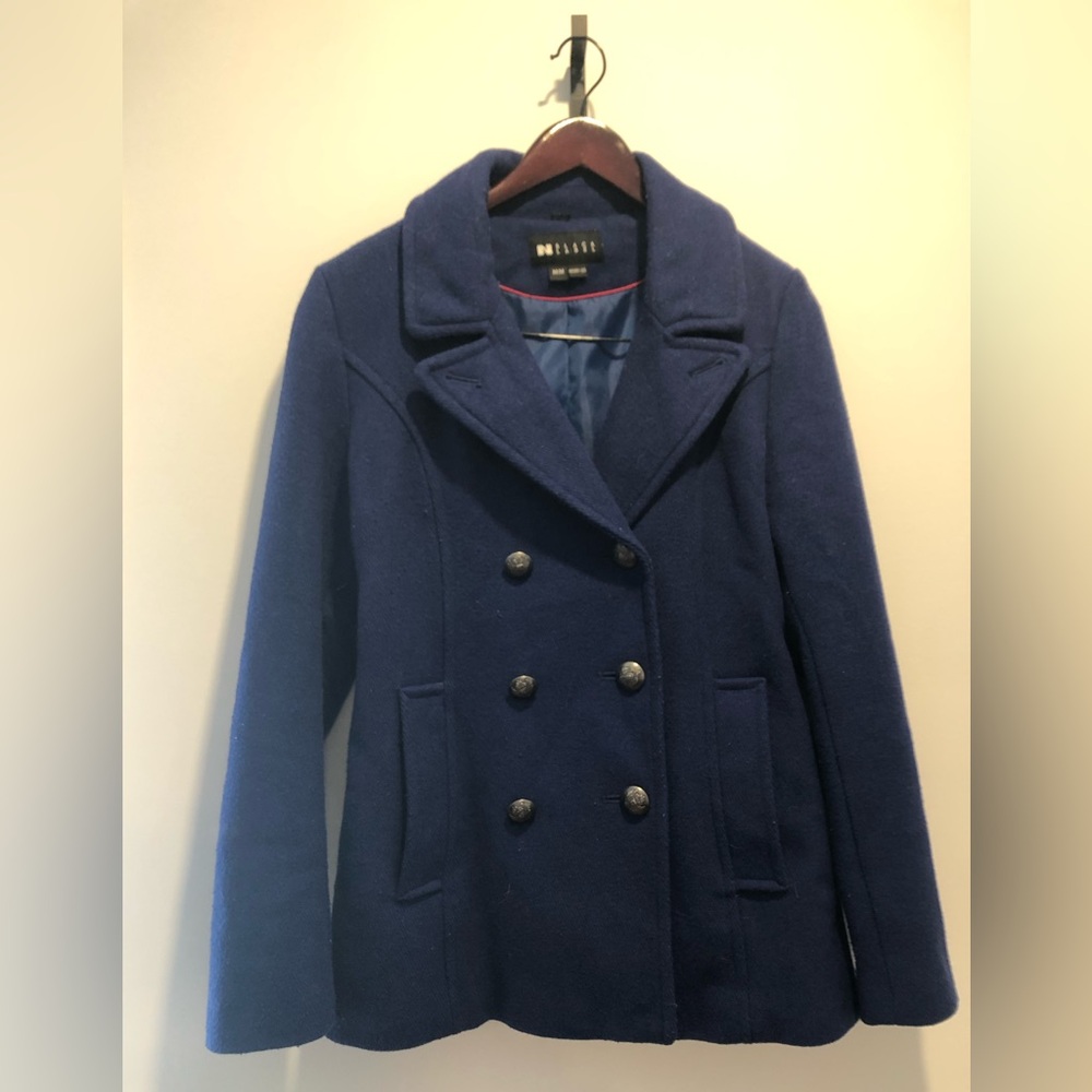 Nygard Black Label Royal Blue Pea Coat Wool Blend